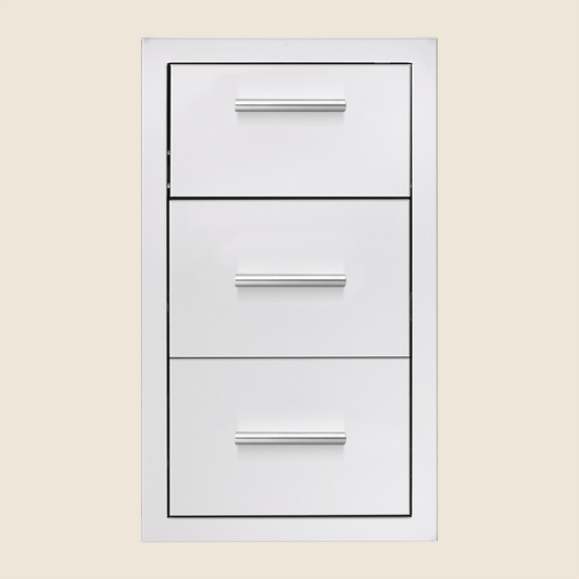 American Made Grills - 17" Vertical 2-Drawer & Paper Towel Holder Combo