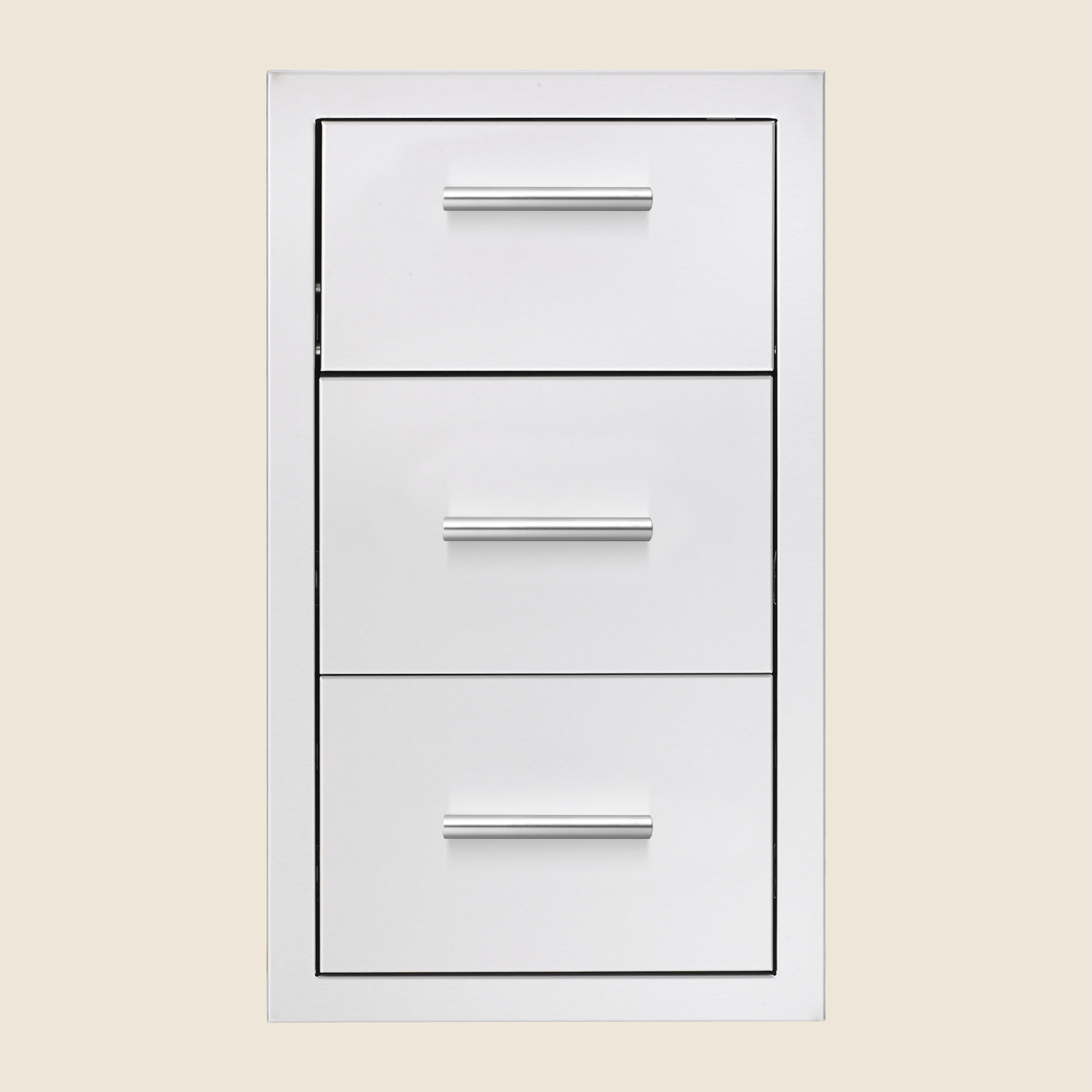 American Made Grills - 17" Vertical 2-Drawer & Paper Towel Holder Combo w/ Masonry Frame Return