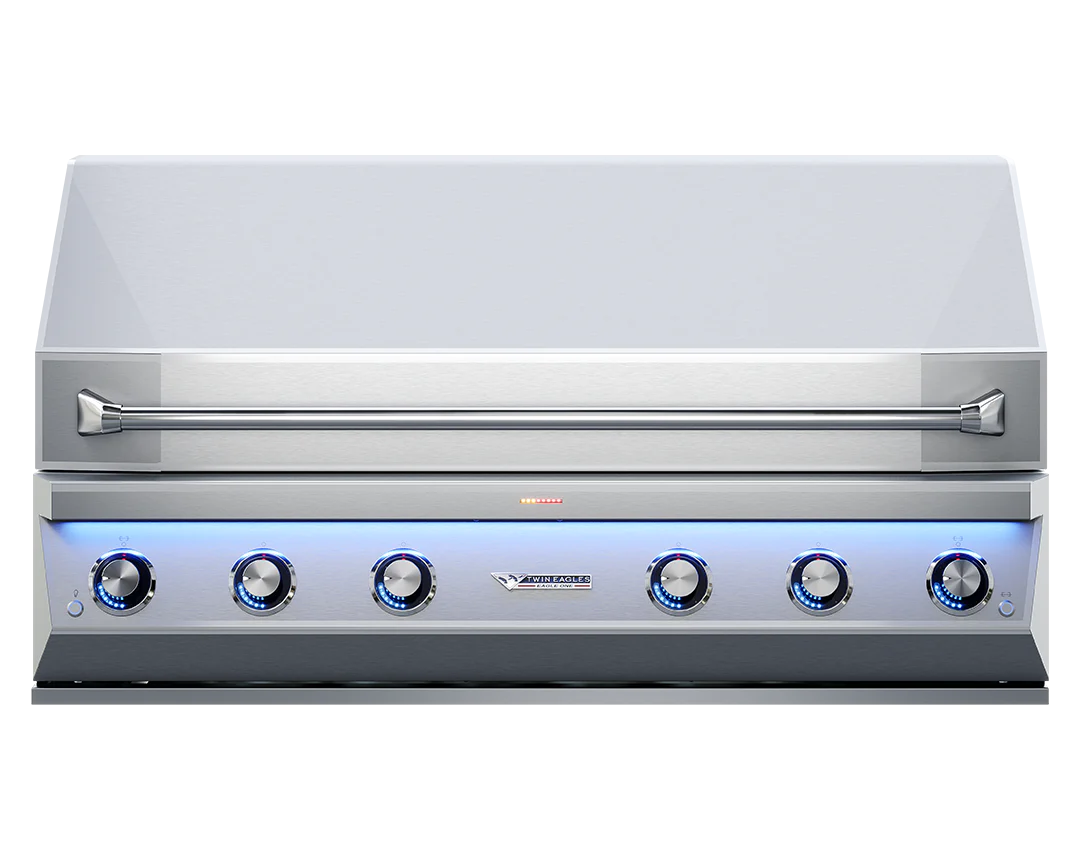 Twin Eagles 54" EAGLE ONE Super Premium Gas Grill with Black Glass Infrared Rotis Burner and Sear Zone, LP/NG