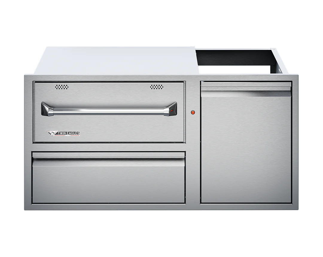 Twin Eagles 42" Warming Drawer Combo, Storage Drawer & Single Door w/ Tank Slide Kit