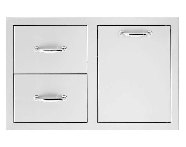 True Flame 33" 2-Drawer & Vented Trash or LP Tank Pullout Drawer Combo