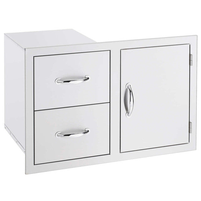 True Flame 33" 2-Drawer and Access Door Combo with Hidden Hinge