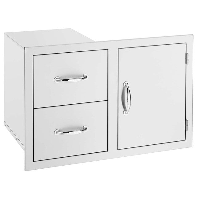 True Flame 36" 2-Drawer and Access Door Combo with Hidden Hinge