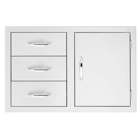 True Flame 33" 3-Drawer and Access Door Combo with Hidden Hinge