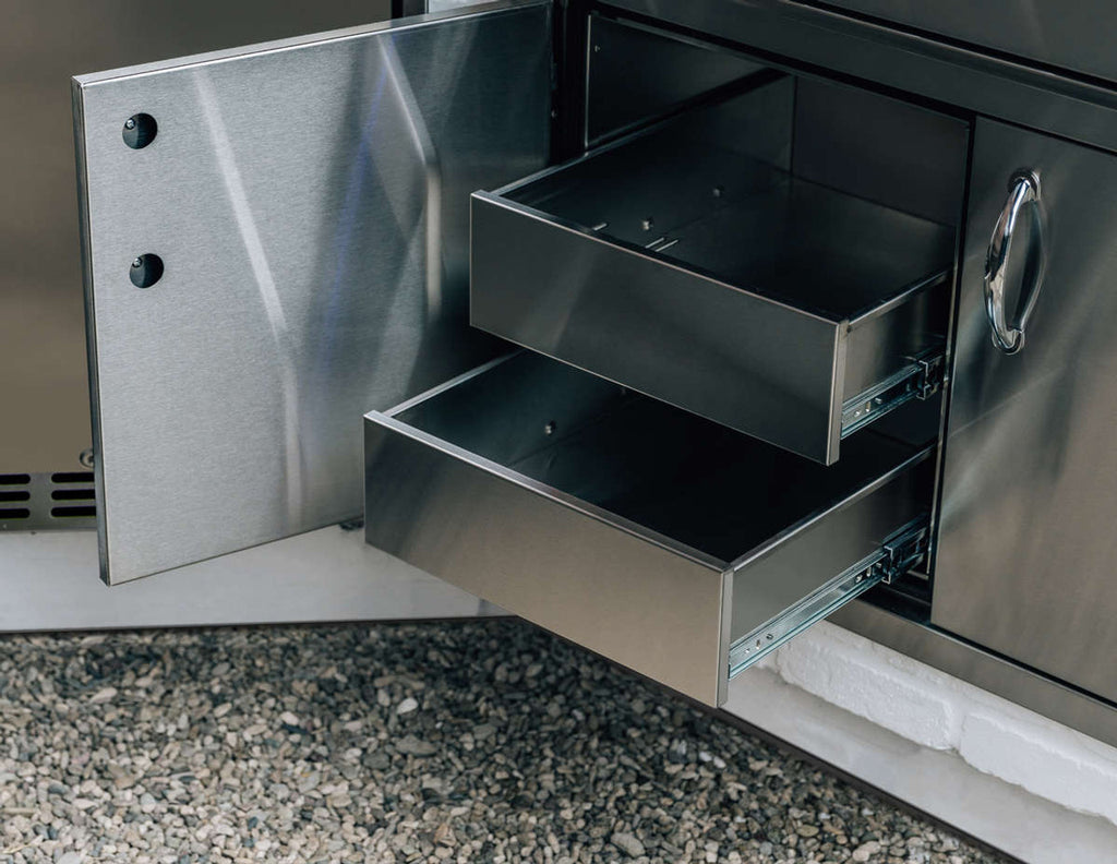 True Flame 36" 2-Drawer Dry Storage Pantry & Enclosed Cabinet Combo