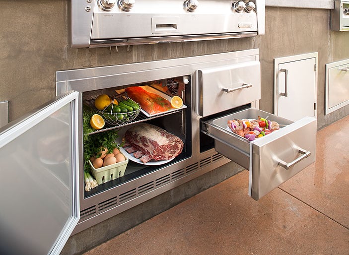 Alfresco - 42" Built-In Under Grill Refrigerator (7.25 CU.FT)