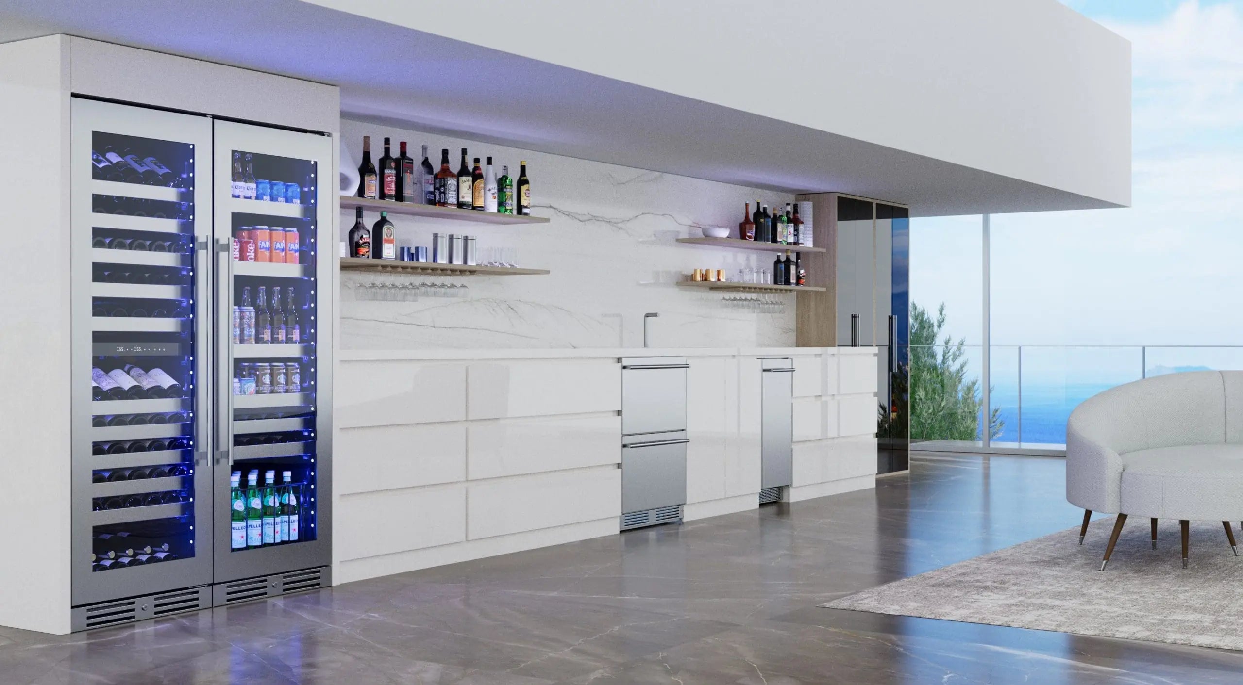 XO TALL SINGLE ZONE WINE COOLER (black glass)