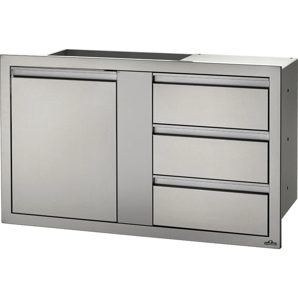 Napoleon 42" X 24" Large Single Door & Triple Drawer