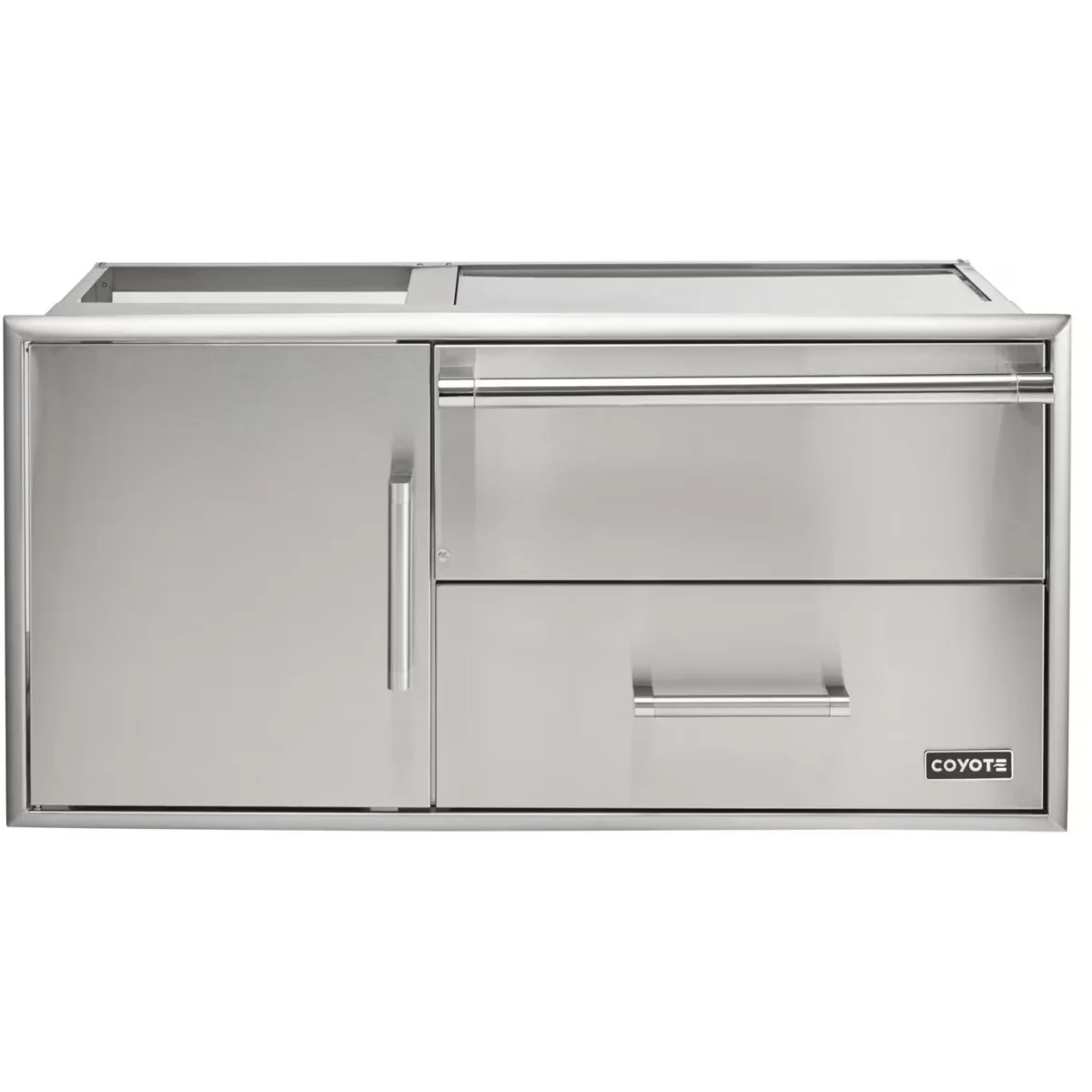 Coyote 42" Access Door With Storage & Warming Drawer Combo