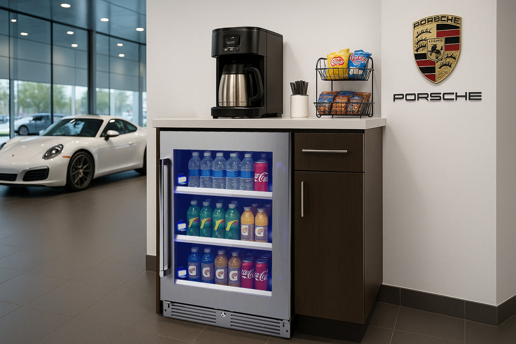 XO LUXURY 24" UNDERCOUNTER BEVERAGE CENTER (STAINLESS STEEL GLASS)