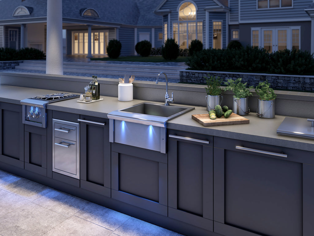 XO 24" PRO-GRADE LUXURY APRON SINK w/ LED ILLUMINATION