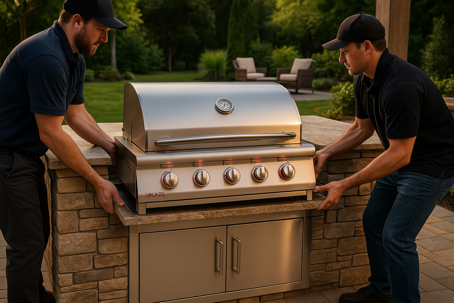 Install this blaze LTE grill in a outdoor kitchen