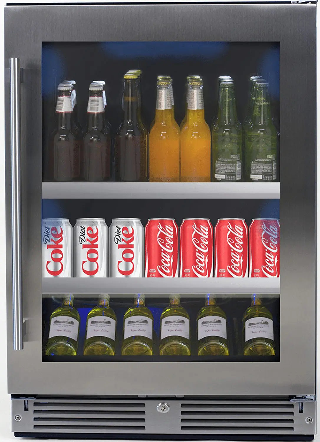 XO LUXURY 24" UNDERCOUNTER BEVERAGE CENTER (STAINLESS STEEL GLASS)