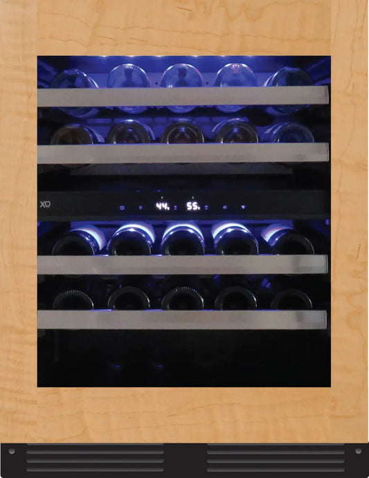 XO 24” PANEL READY FRAMED GLASS DUAL ZONE WINE COOLER ALL PURPOSE