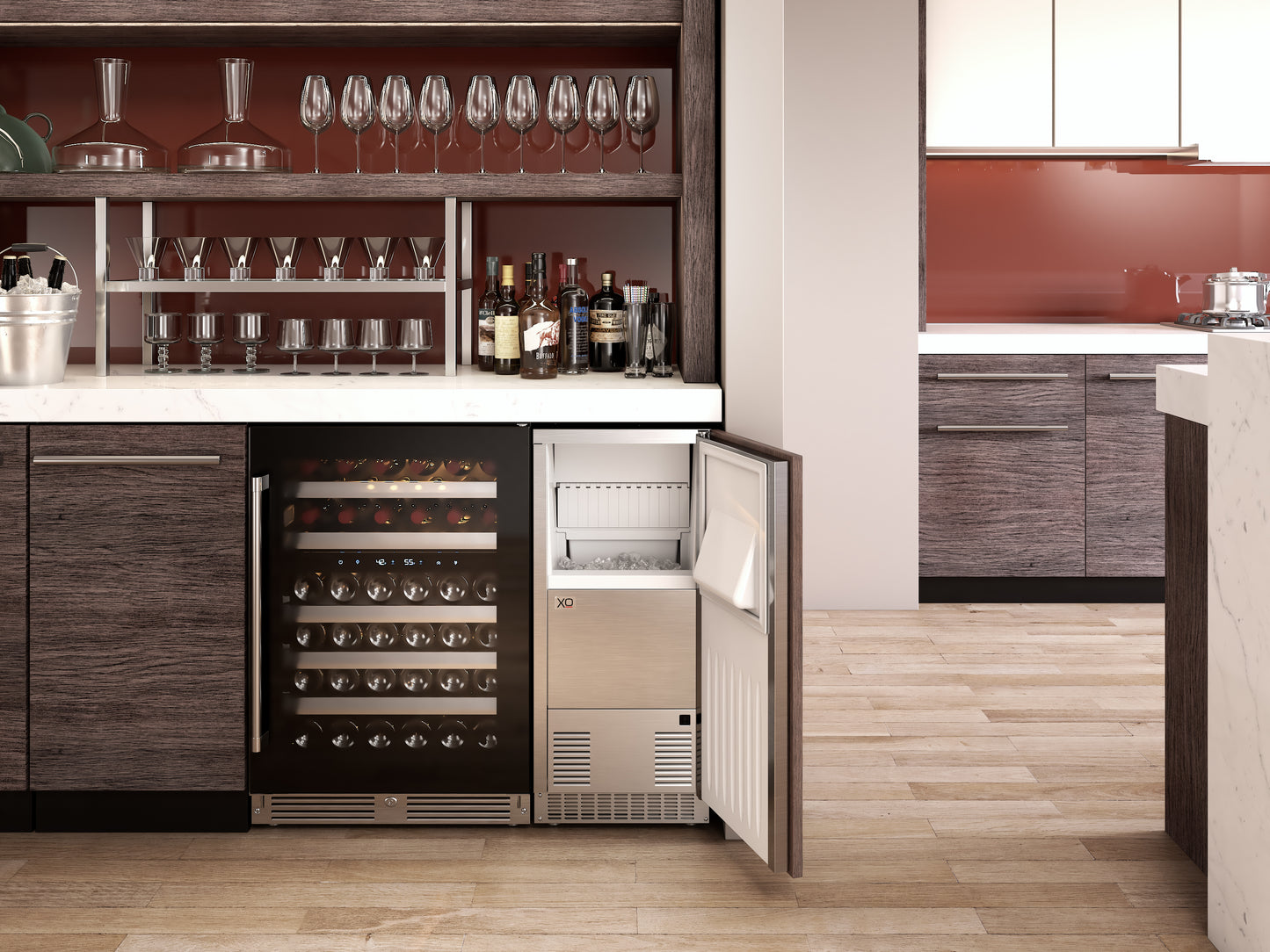 XO 24" DUAL ZONE WINE COOLER (black glass)