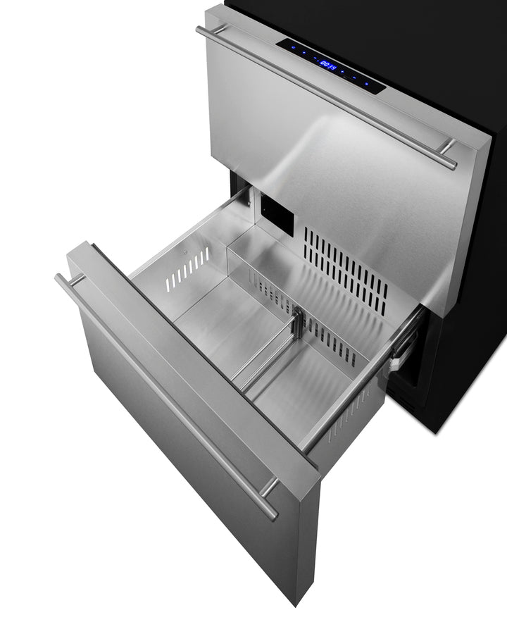 Summit - 24" Outdoor Draw Refrigerator and Freezer