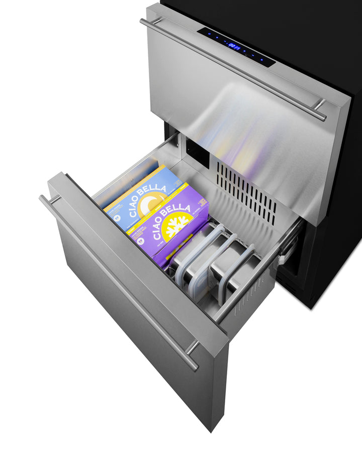 Summit - 24" Outdoor Draw Refrigerator and Freezer