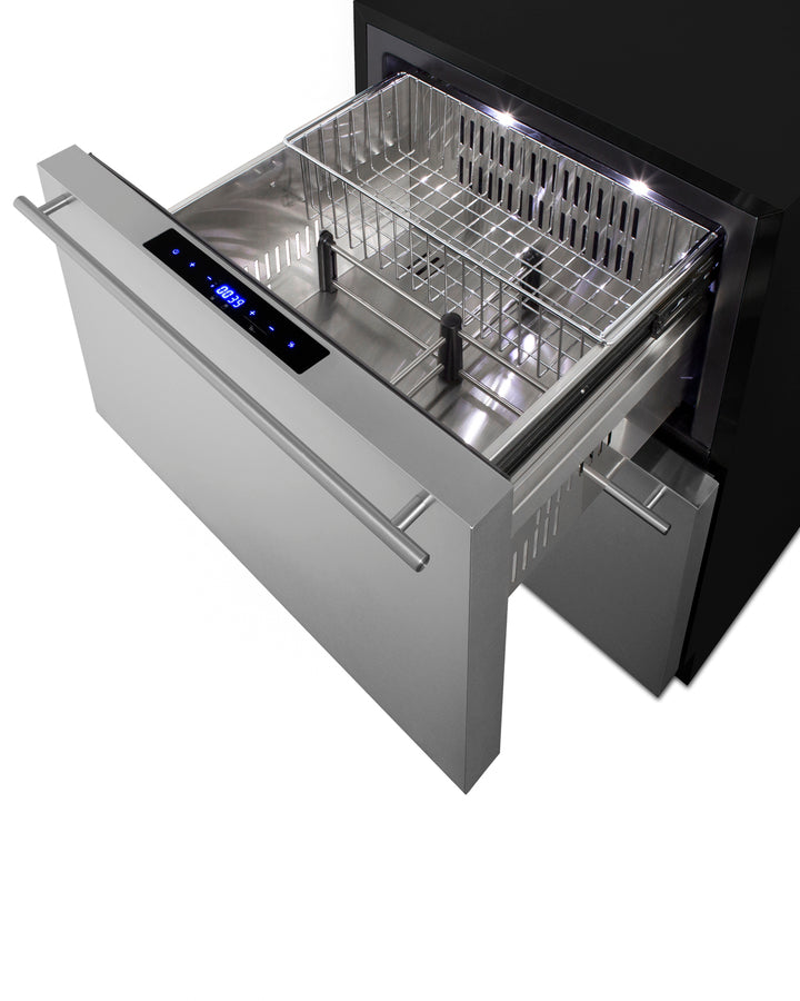 Summit - 24" Outdoor Draw Refrigerator and Freezer