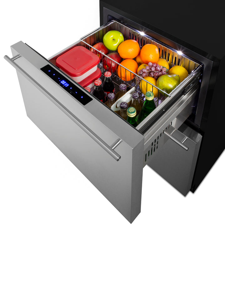 Summit - 24" Outdoor Draw Refrigerator and Freezer