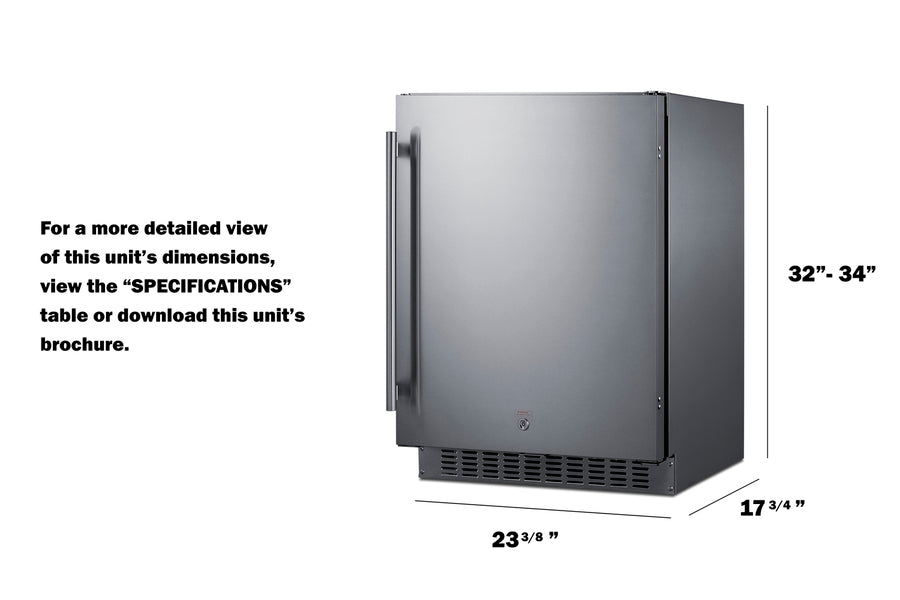 Summit - 24" Wide Outdoor All-Refrigerator, ADA Compliant
