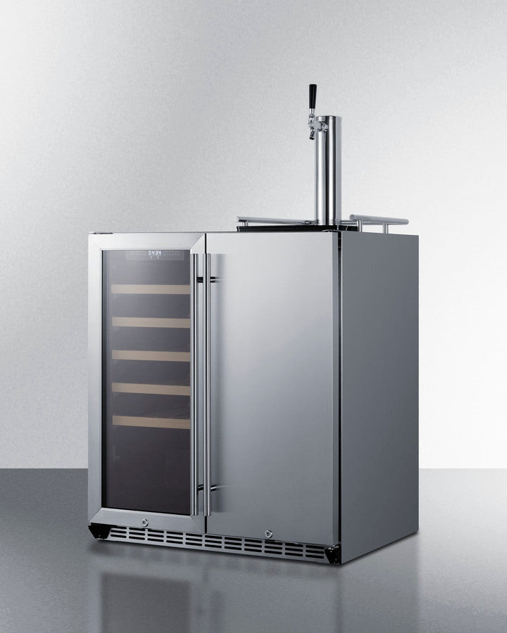 Summit - 30" Wide Built-In Indoor/Outdoor Combination Wine Cellar/Kegerator