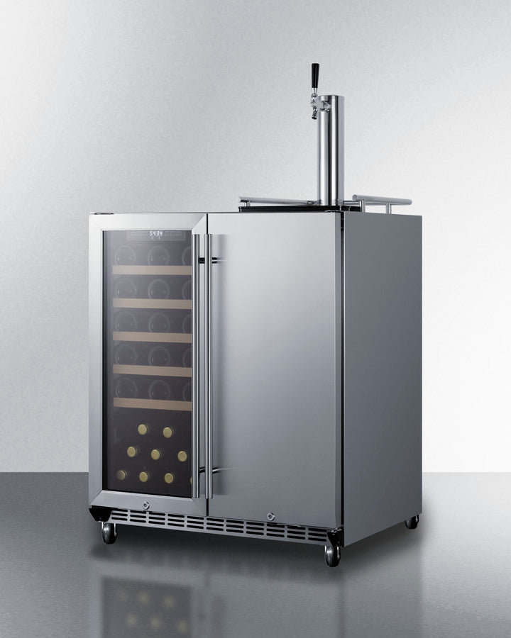 Summit - 30" Wide Built-In Indoor/Outdoor Combination Wine Cellar/Kegerator