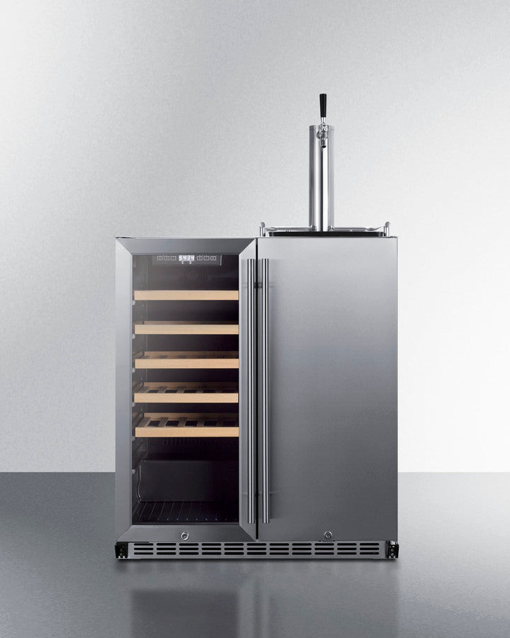 Summit - 30" Wide Built-In Indoor/Outdoor Combination Wine Cellar/Kegerator