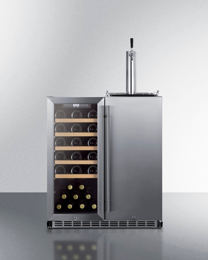 Summit - 30" Wide Built-In Indoor/Outdoor Combination Wine Cellar/Kegerator