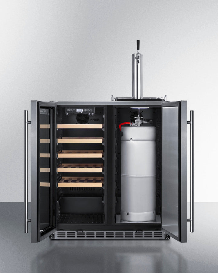 Summit - 30" Wide Built-In Indoor/Outdoor Combination Wine Cellar/Kegerator