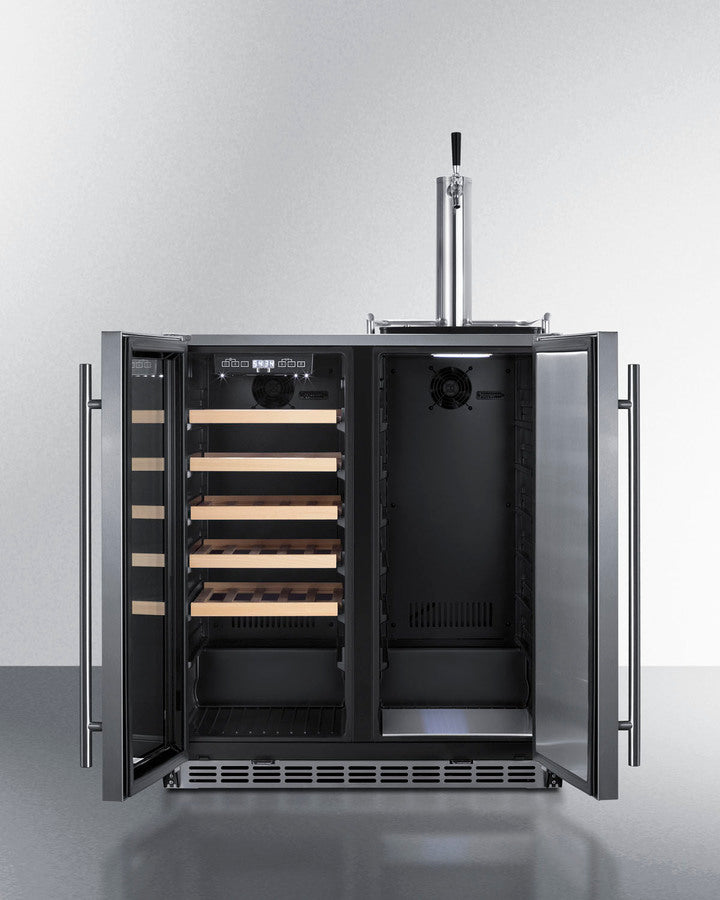 Summit - 30" Wide Built-In Indoor/Outdoor Combination Wine Cellar/Kegerator