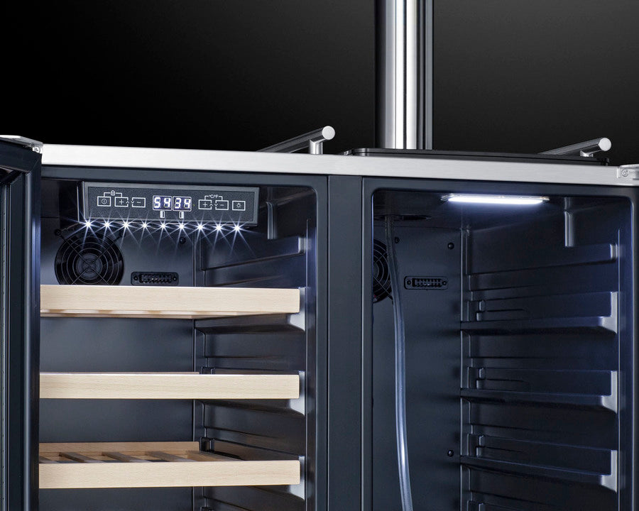 Summit - 30" Wide Built-In Indoor/Outdoor Combination Wine Cellar/Kegerator