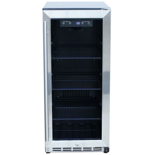 American Made Grills - 15" 3.2c Outdoor Rated Fridge with Glass Door