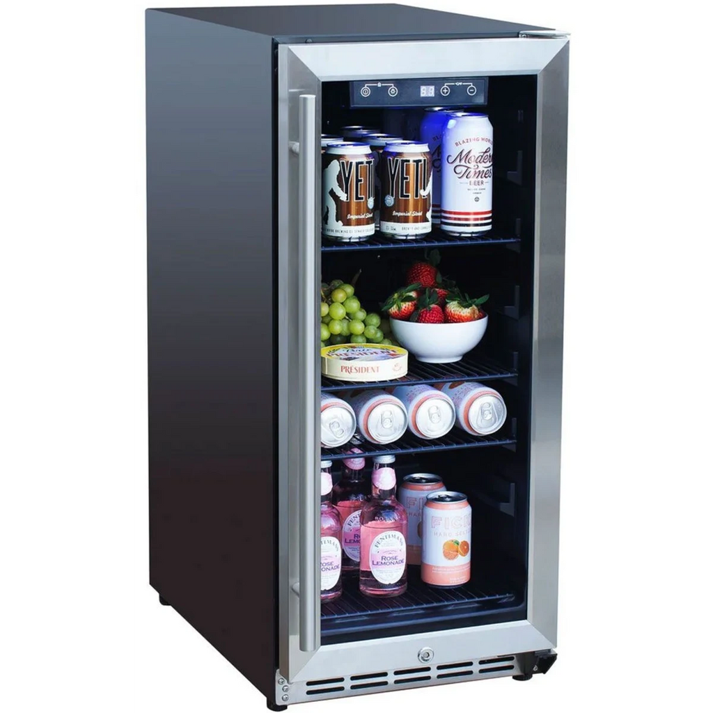American Made Grills - 15" 3.2c Outdoor Rated Fridge with Glass Door