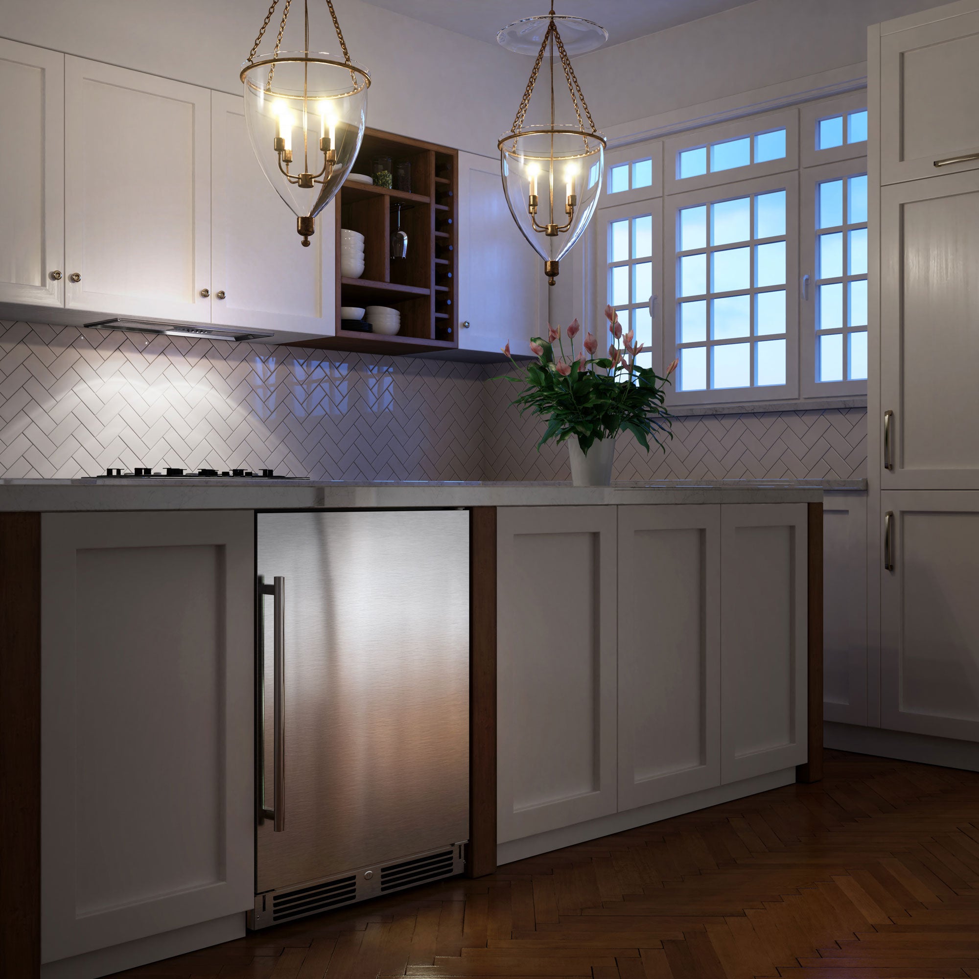 XO LUXURY 24" UNDERCOUNTER BEVERAGE CENTER (SOLID STAINLESS STEEL)