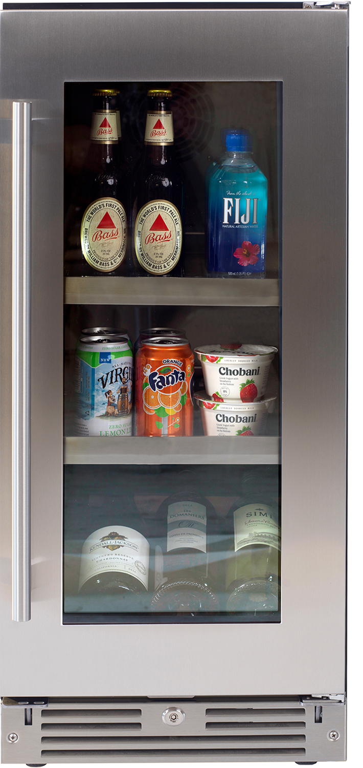 XO LUXURY 15" UNDERCOUNTER BEVERAGE CENTER (STAINLESS STEEL GLASS)
