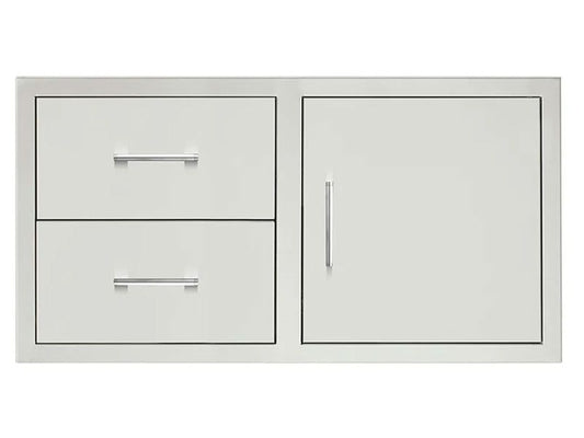 True Flame 42" 2-Drawer and Access Door Combo with Hidden Hinge