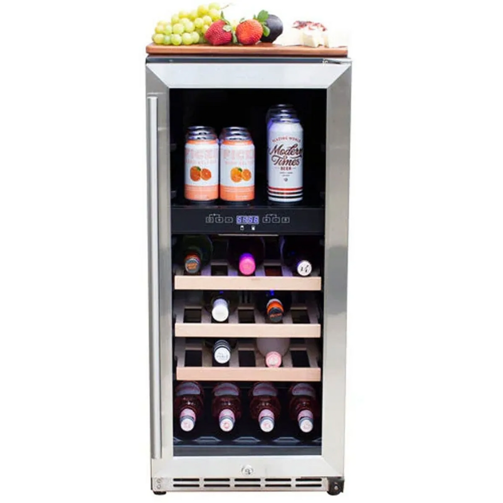 American Made Grills - 15" 3.2c Outdoor Rated Dual Zone Wine Cooler