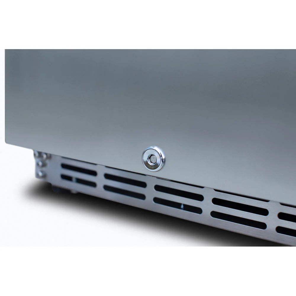 True Flame 15" Outdoor Rated Refrigerator with Stainless Steel Door and Handle