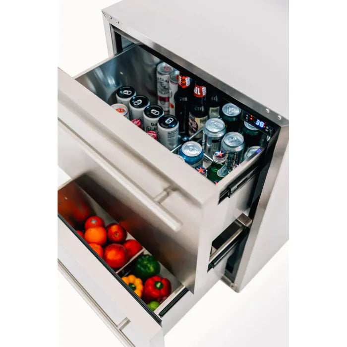 True Flame 24" Deluxe Outdoor Rated 2-Drawer Refrigerator (5.1c)