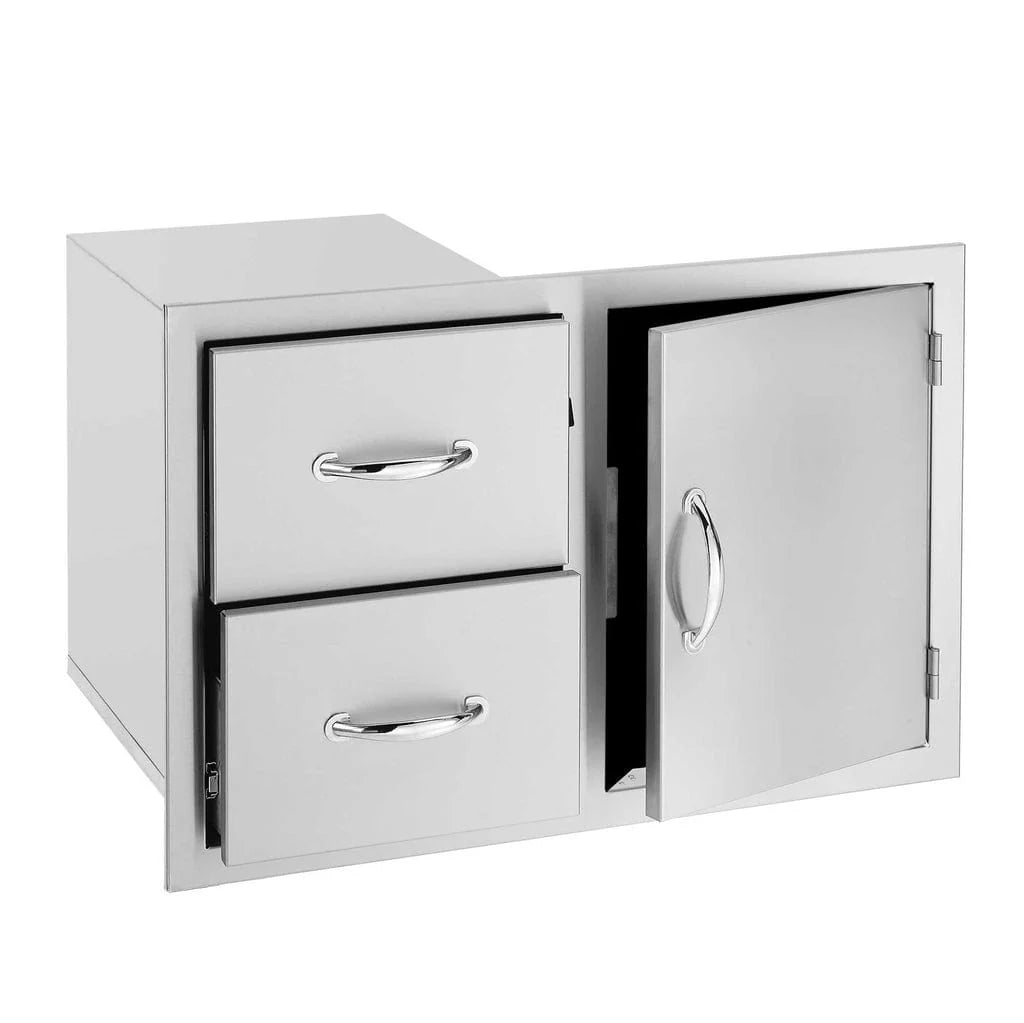 True Flame Masonry Frame - 33" 2-Drawer and Access Door Combo